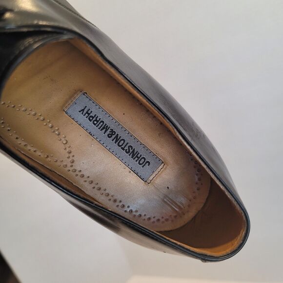 Johnston and Murphy Mens Black Dress Shoe Lace Up Leather Size 13 D/B - Picture 3 of 16